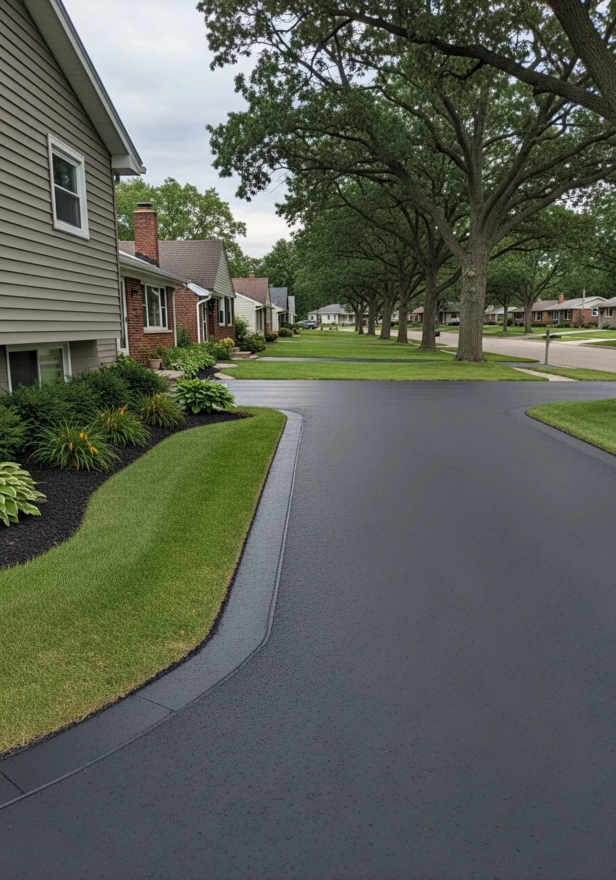 Residential neighborhood in Eau Claire showing diverse home styles and well-maintained properties.